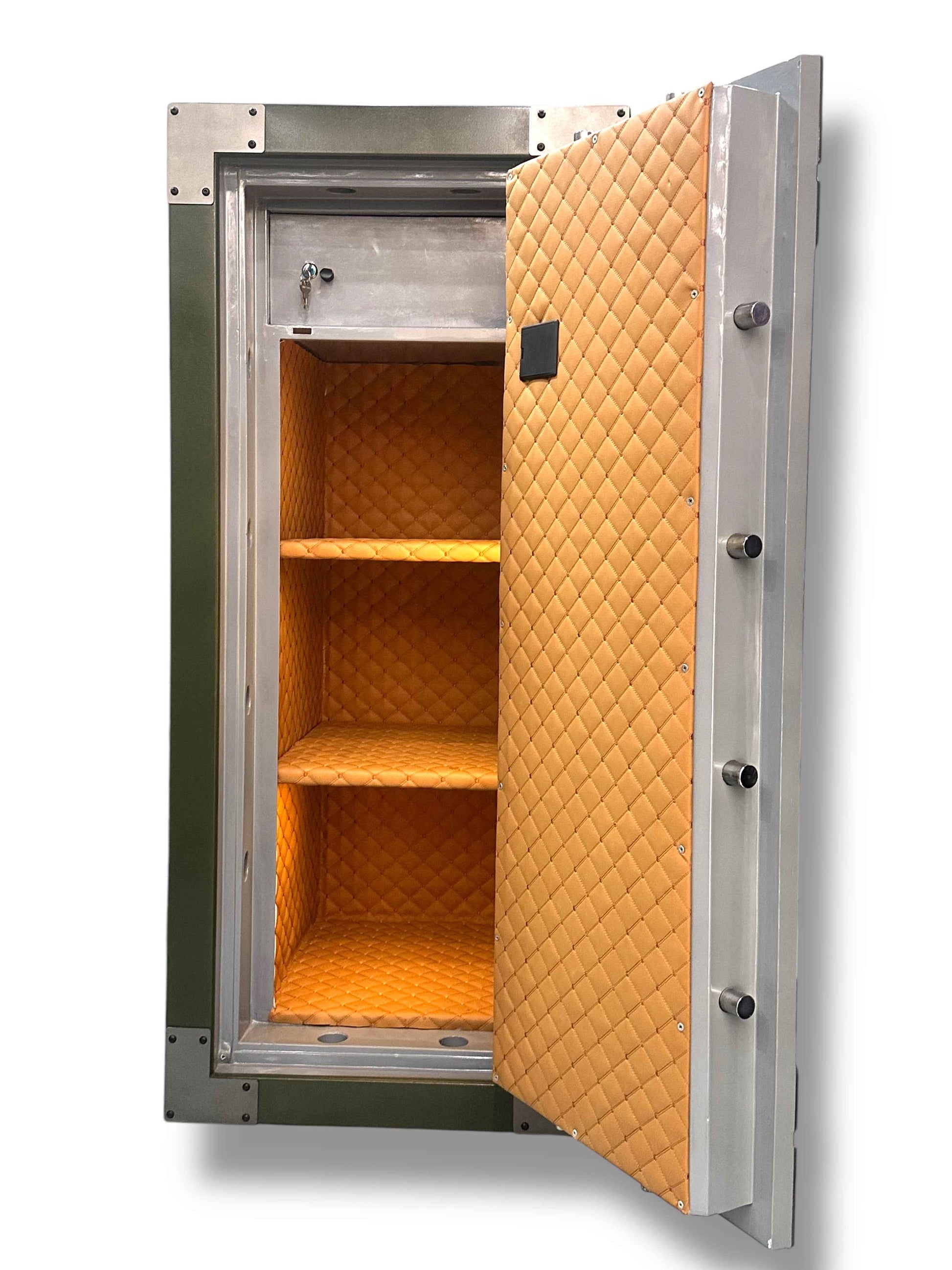 KSP RFB-54 Royal Fort Fire safe with orange interior and three shelves for secure storage