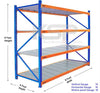 KSP SafeVault industrial shelving unit with blue frame and orange beams for medium duty racking storage
