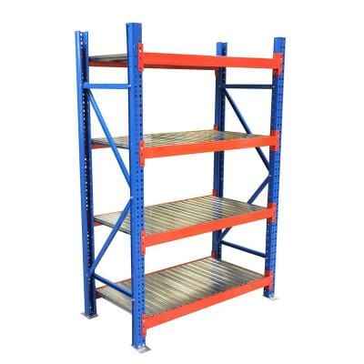 KSP SafeVault industrial shelving unit with blue frame and orange beams for medium duty racking storage