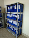 KSPSafe&Vault shelving units with multiple shelves holding paint cans and containers buy light duty racks online
