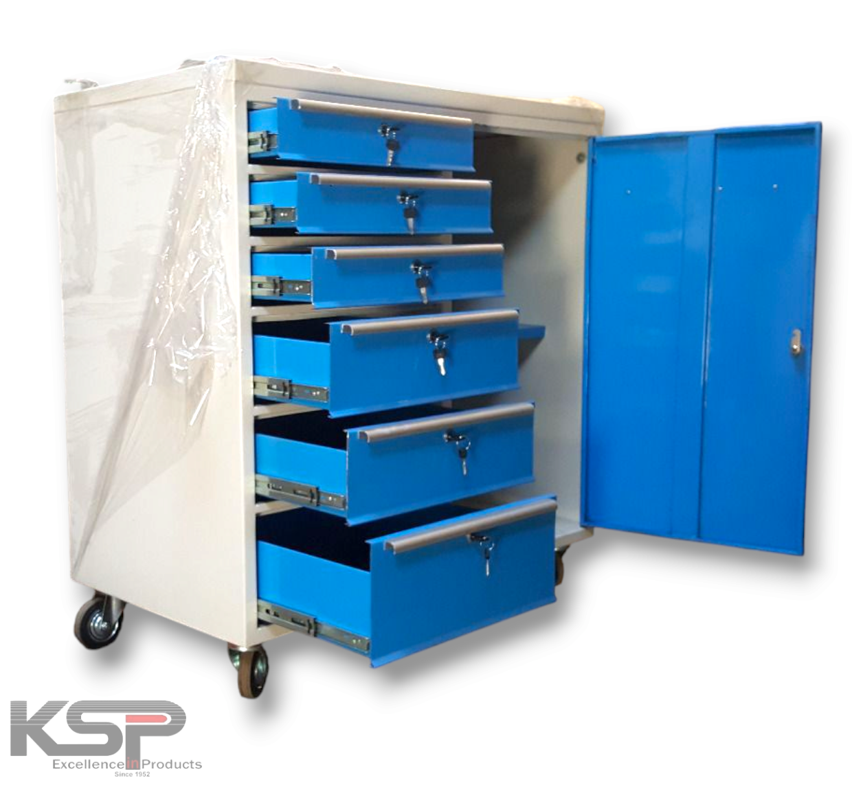 KSP Heavy Duty Steel Tool Cabinet – Industrial Storage Cabinet with Secure Locking System