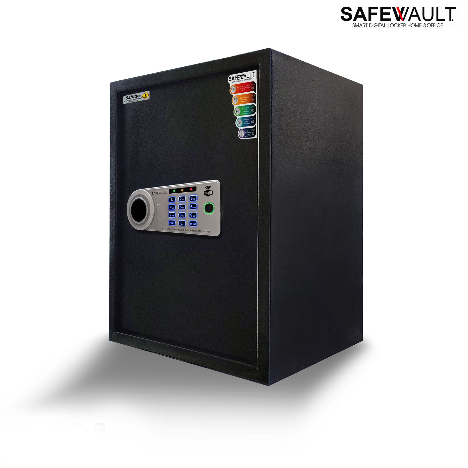 EBW-50 Smart Digital Biometric Locker with biometric keypad in black for secure storage