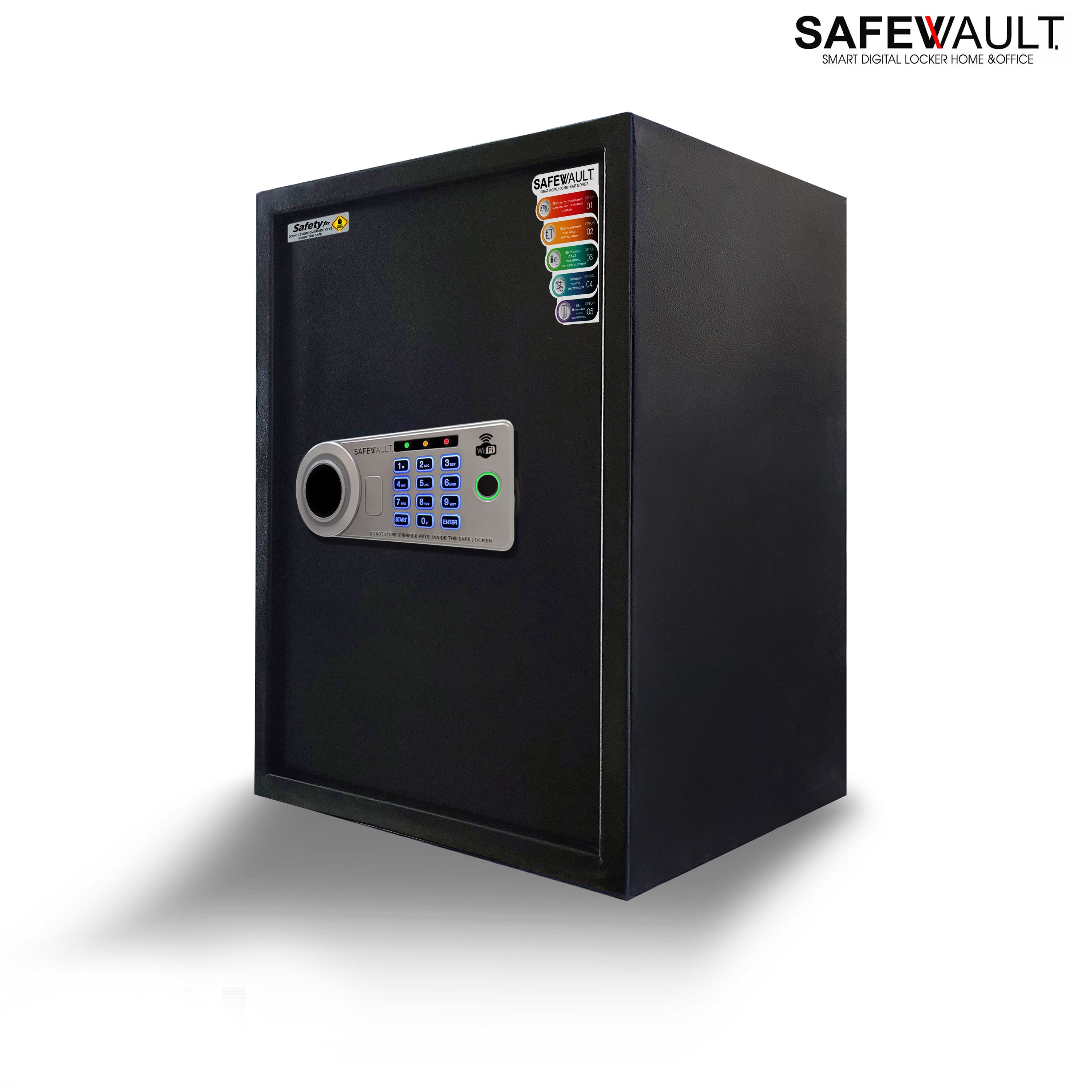 EBW-50 Smart Digital Biometric Locker with biometric keypad in black for secure storage