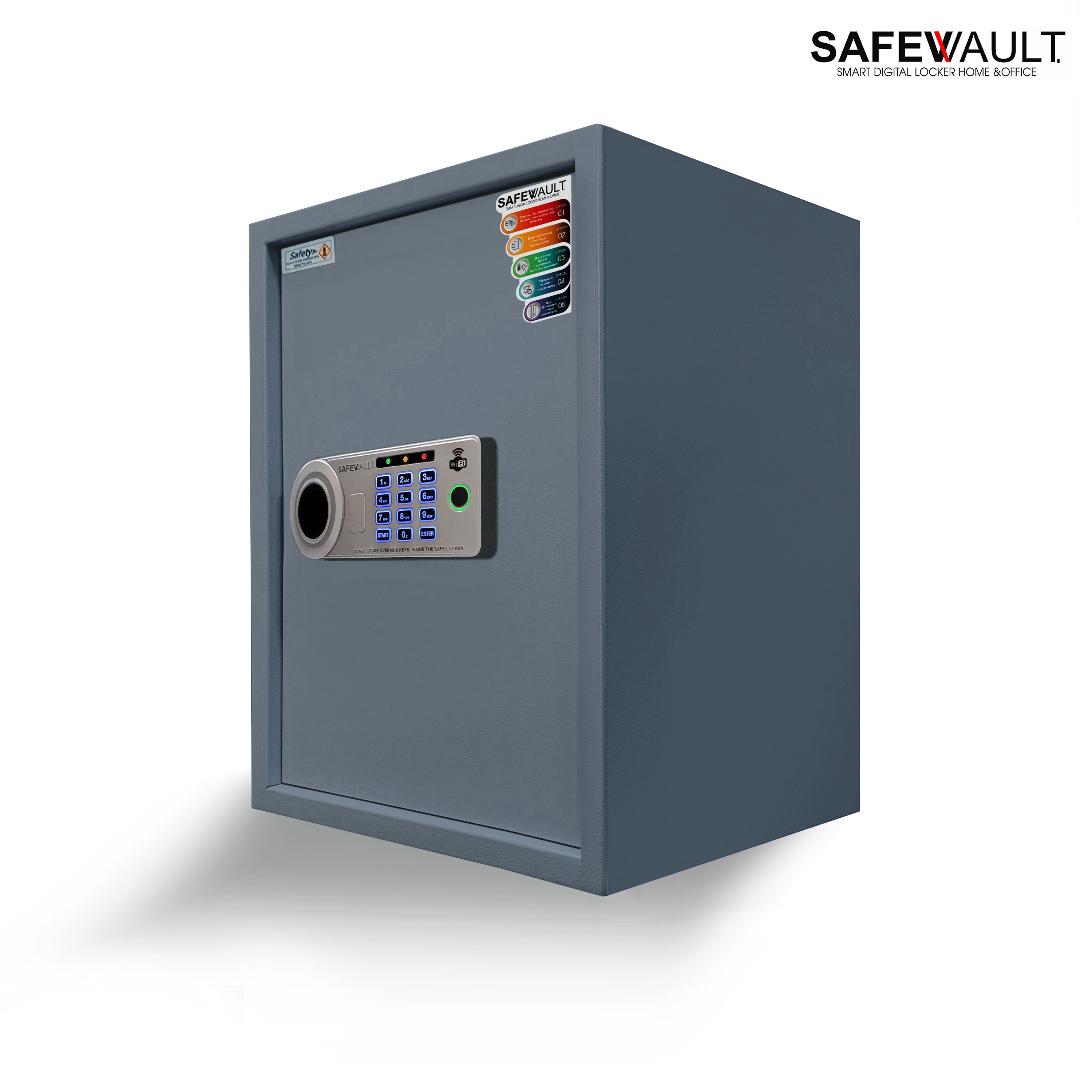 EBW-50 Smart Digital Biometric Locker with biometric keypad in gray color