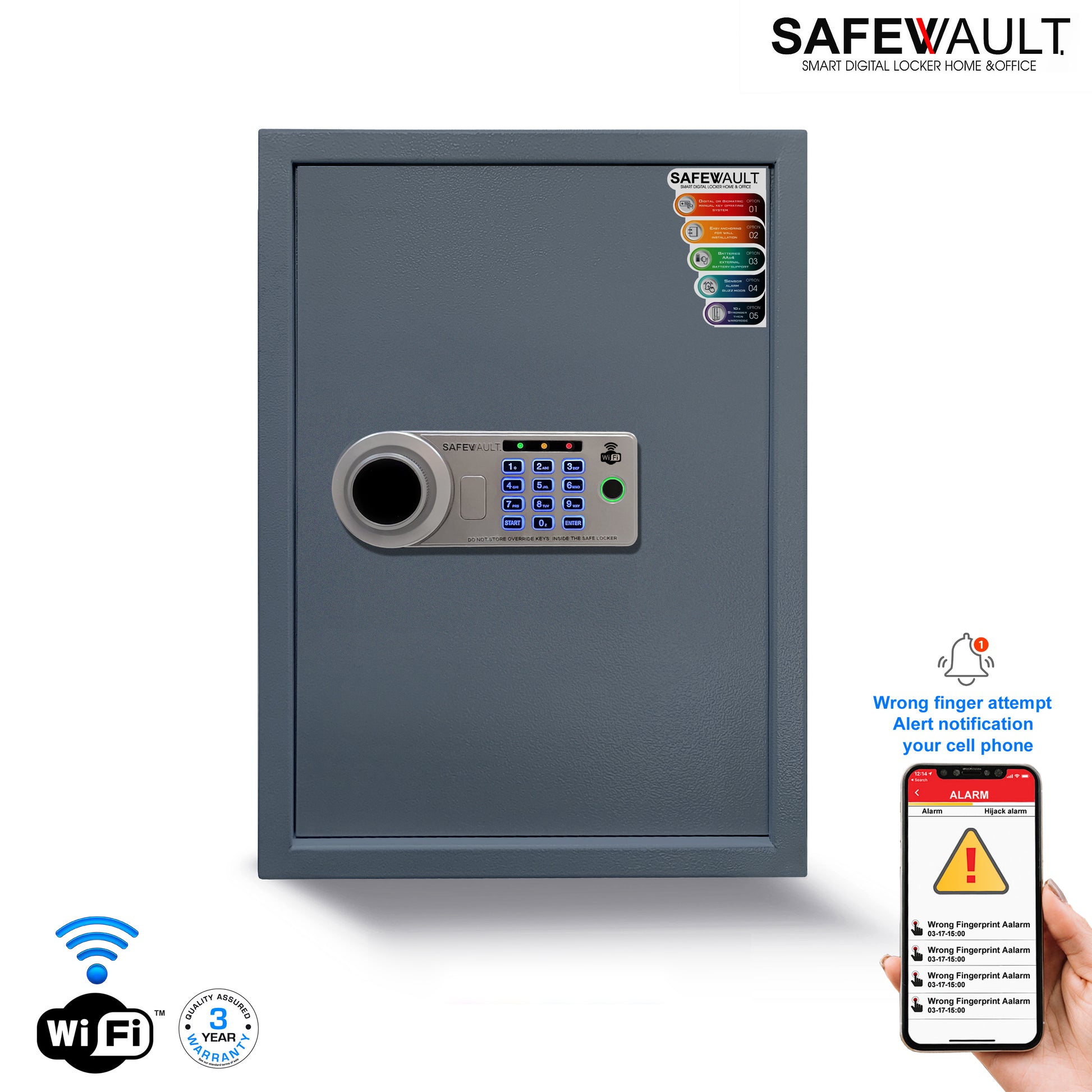 EBW-50 Smart Digital Biometric Locker with Biometric Keypad and Wifi Connectivity
