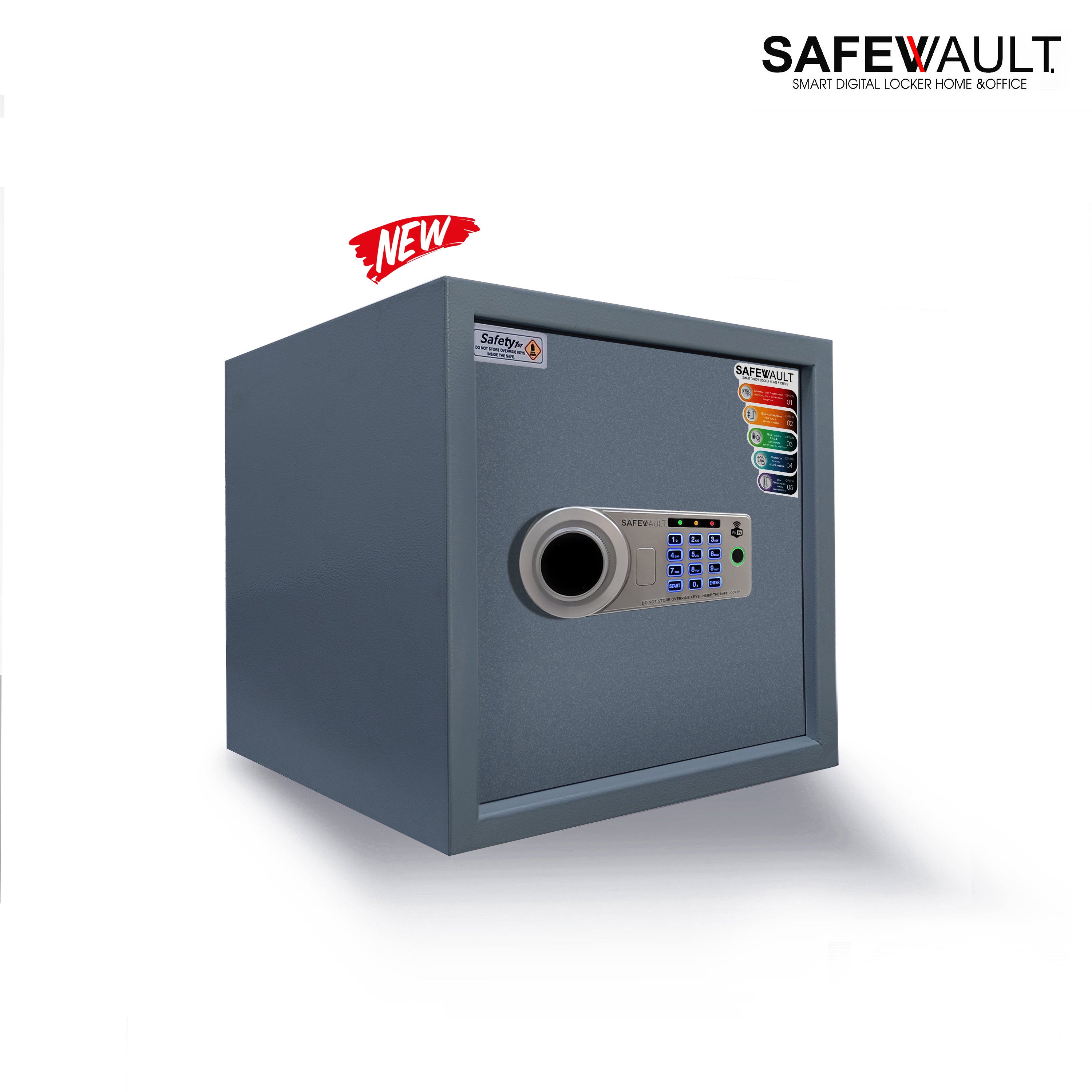 EBW-30 Smart Digital Biometric Locker with a biometric keypad in gray color