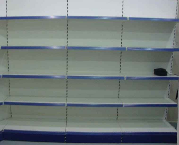 KSP wall shelves and ledges designed for supermarket shelving with adjustable metal panels