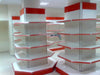 KSP supermarket shelving wall shelves and ledges with white and red metal structure