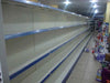 KSP supermarket shelving wall shelves and ledges with white and red metal structure