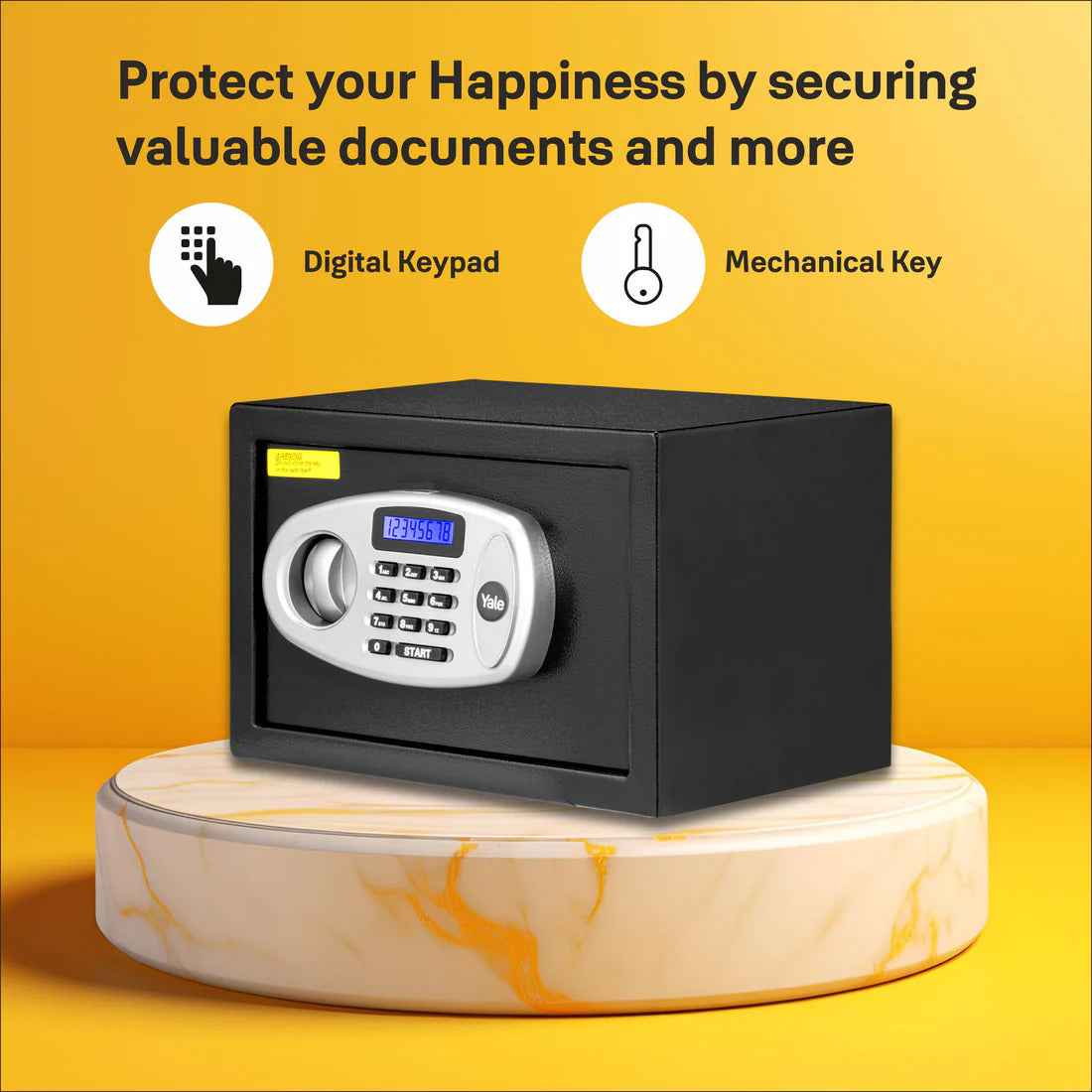 Yale Home Safe with Digital Keypad and Mechanical Key for Document Security